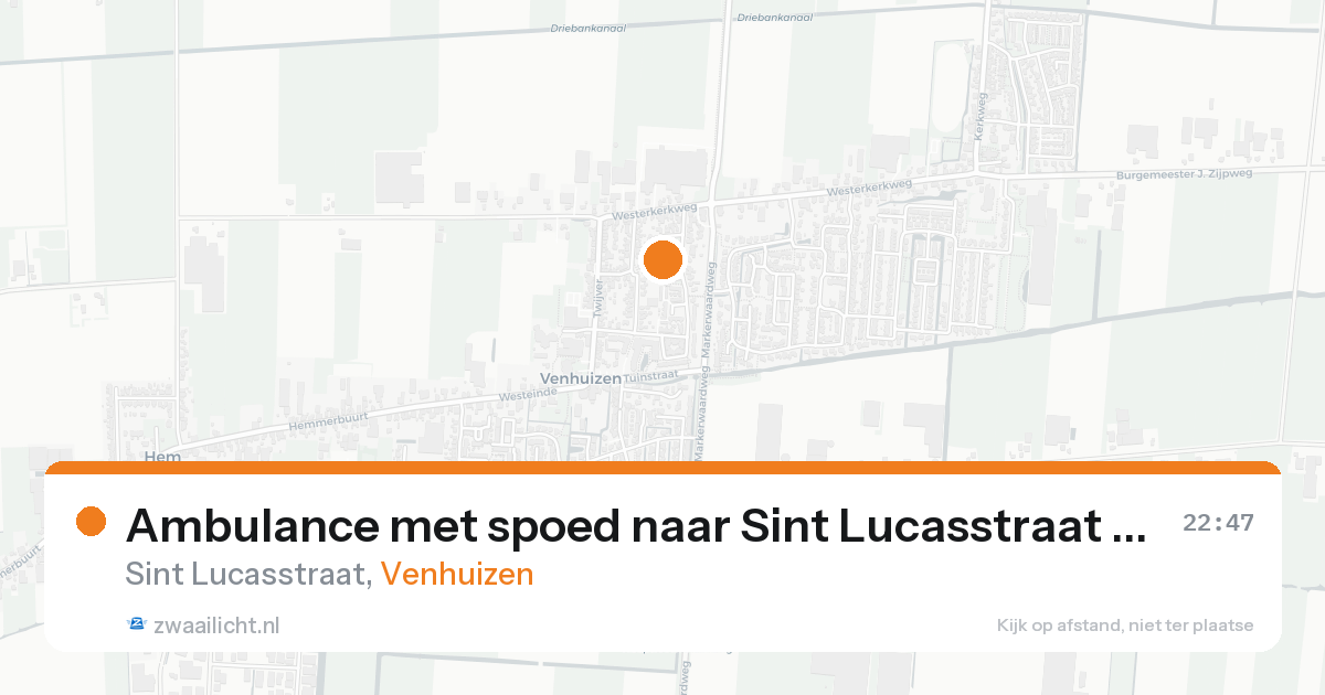Ambulance met spoed naar Sint Lucasstraat in Venhuizen — 19 mei 2026