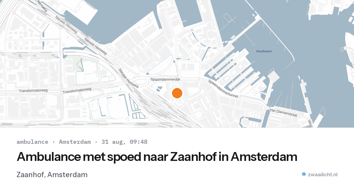 Ambulance met spoed naar Zaanhof in Amsterdam — 31 aug 2026