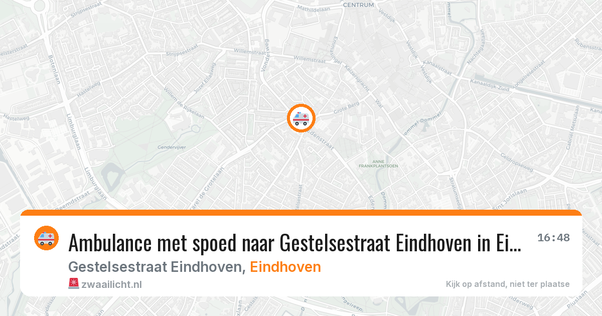Ambulance met spoed naar Gestelsestraat Eindhoven in Eindhoven — 16 feb 2026