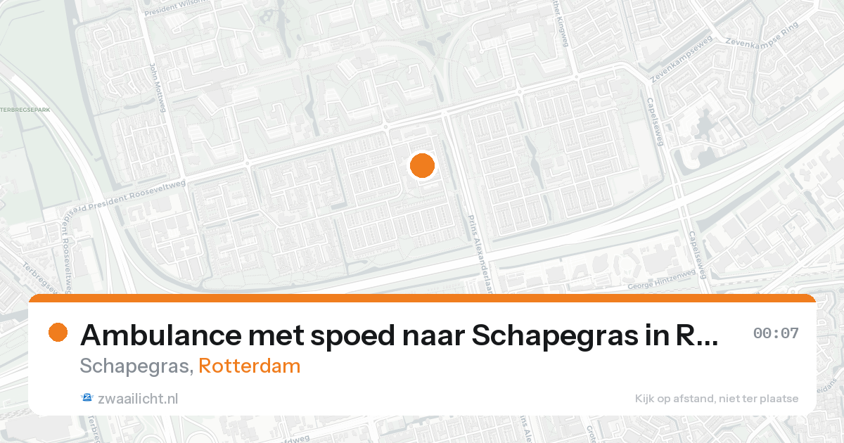 Ambulance met spoed naar Schapegras in Rotterdam — 25 aug 2026