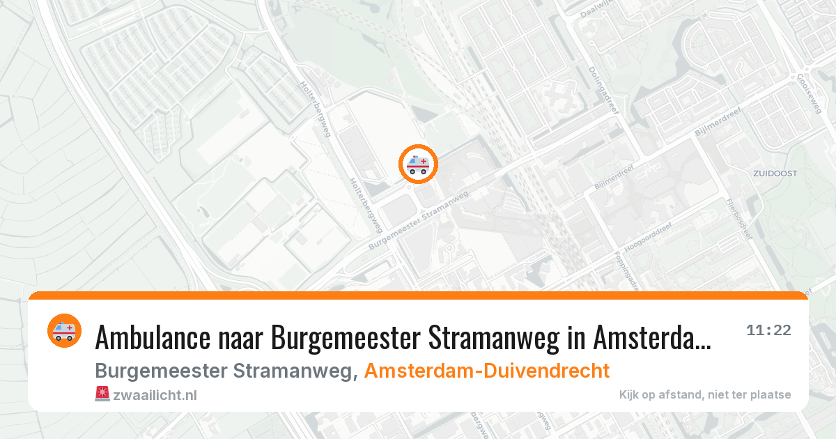 Ambulance naar Burgemeester Stramanweg in Amsterdam-Duivendrecht — 13 aug 2026