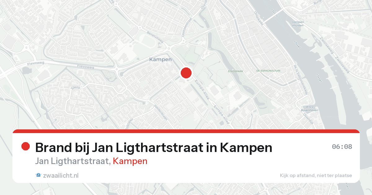Brand bij Jan Ligthartstraat in Kampen — 23 aug 2026