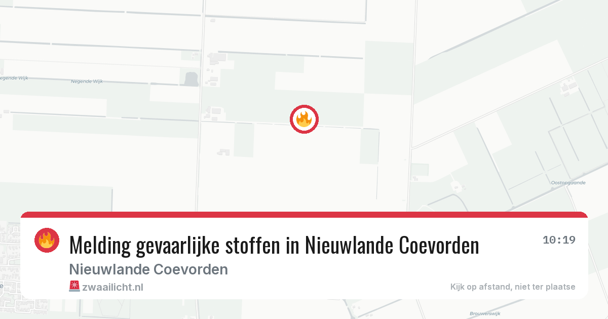 Melding gevaarlijke stoffen in Nieuwlande Coevorden — 20 jun 2026