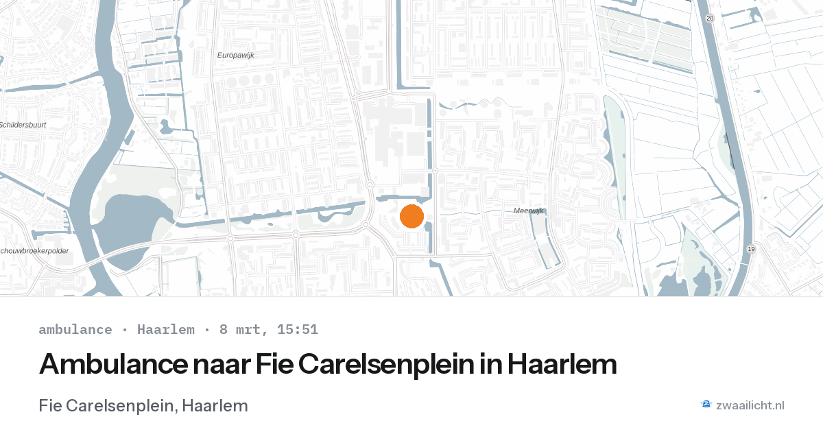 Ambulance naar Fie Carelsenplein in Haarlem — 8 mrt 2026
