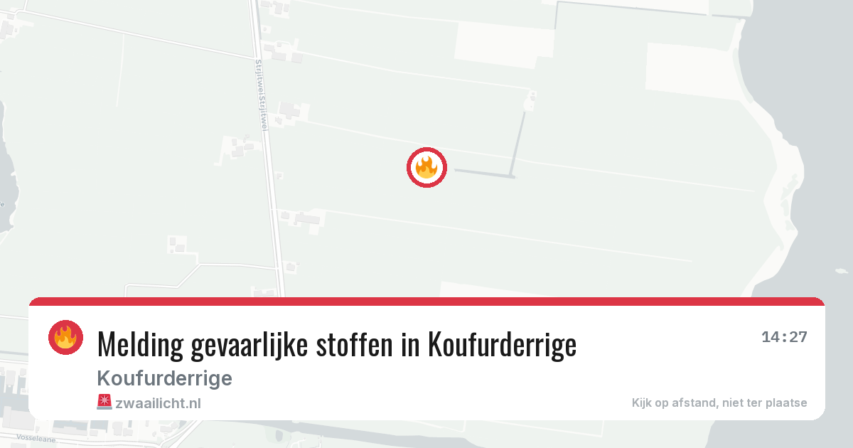 Melding gevaarlijke stoffen in Koufurderrige — 21 mei 2026
