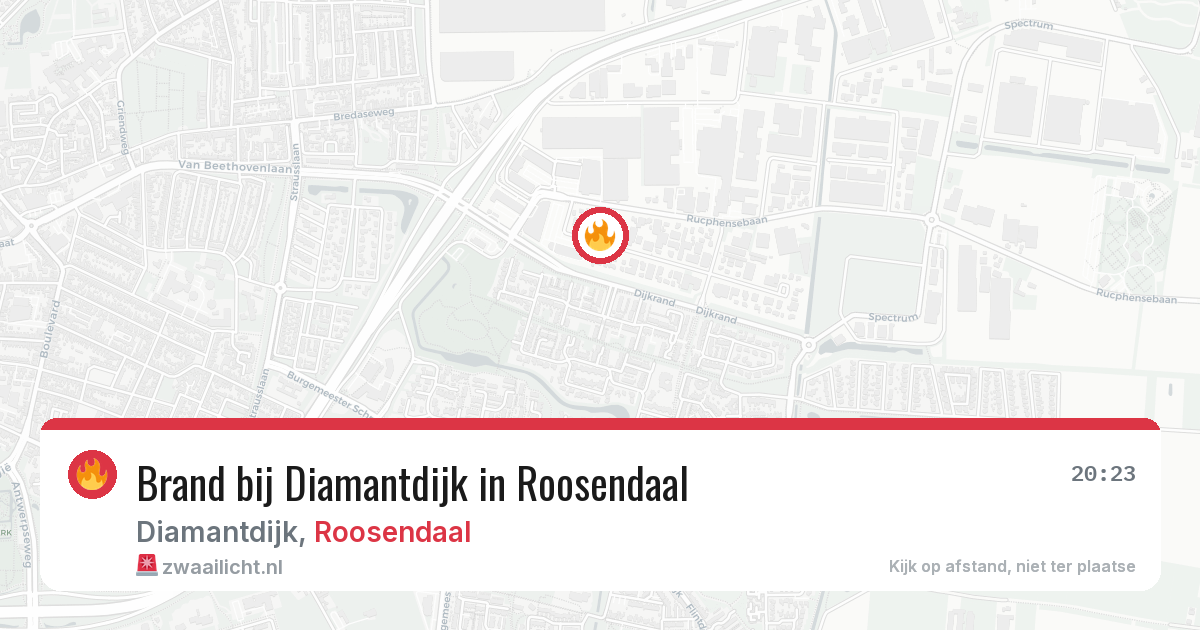 Brand bij Diamantdijk in Roosendaal — 11 mei 2026