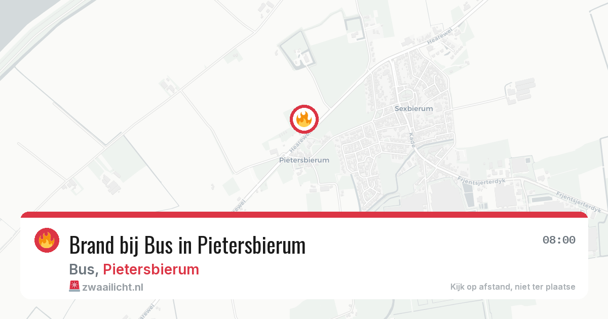 Brand bij Bus in Pietersbierum — 3 aug 2026