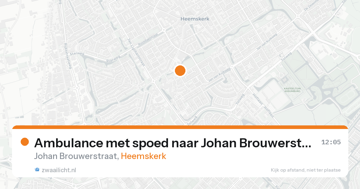 Ambulance met spoed naar Johan Brouwerstraat in Heemskerk — 23 aug 2026