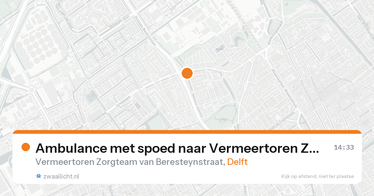 Ambulance met spoed naar Vermeertoren Zorgteam van Beresteynstraat in Delft — 30 jan 2026