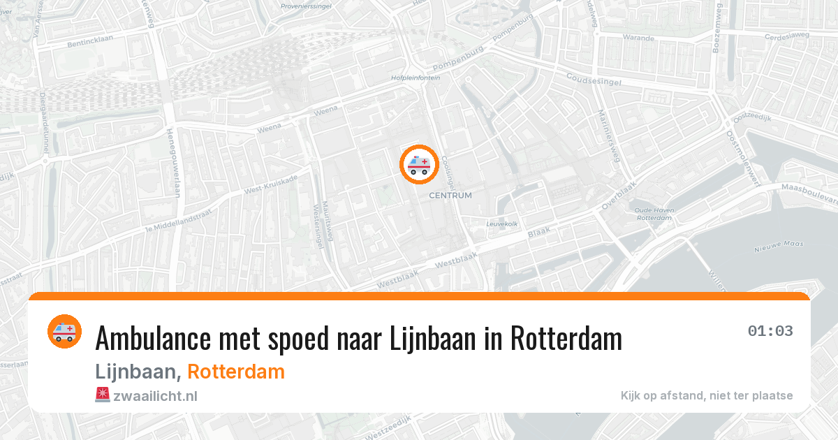 Ambulance met spoed naar Lijnbaan in Rotterdam — 12 mei 2026