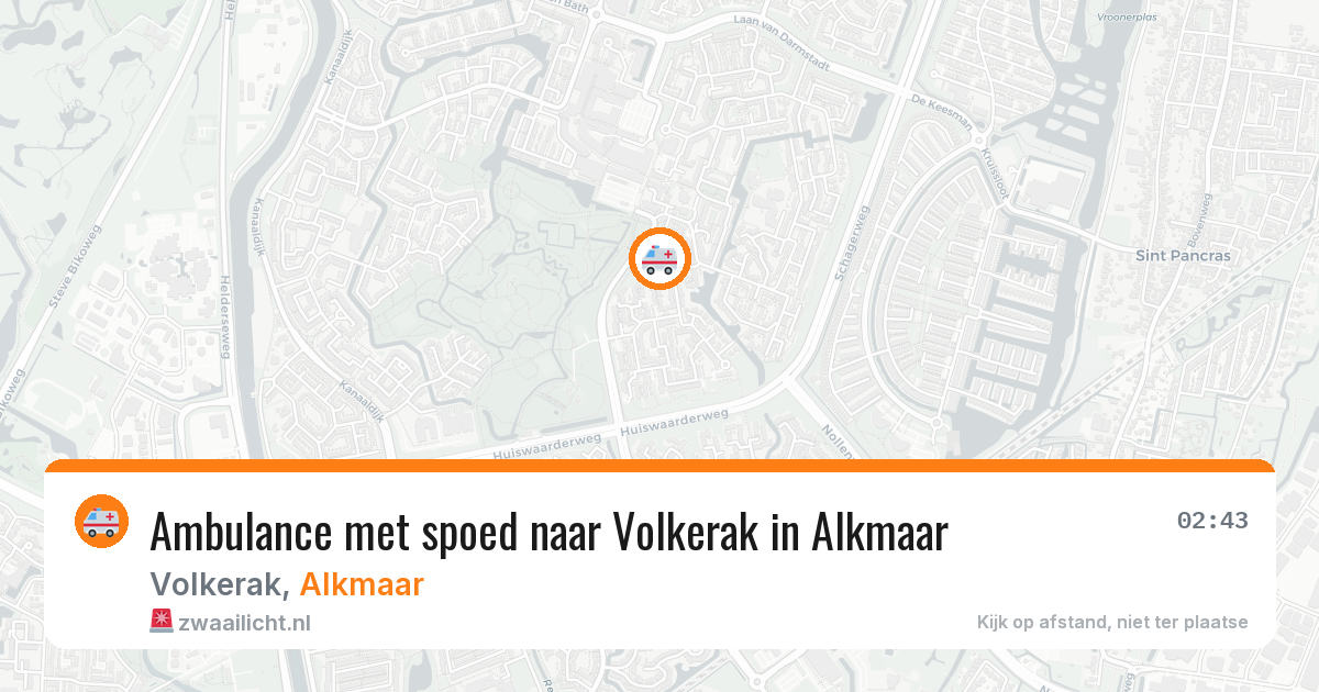 Ambulance met spoed naar Volkerak in Alkmaar — 15 apr 2026