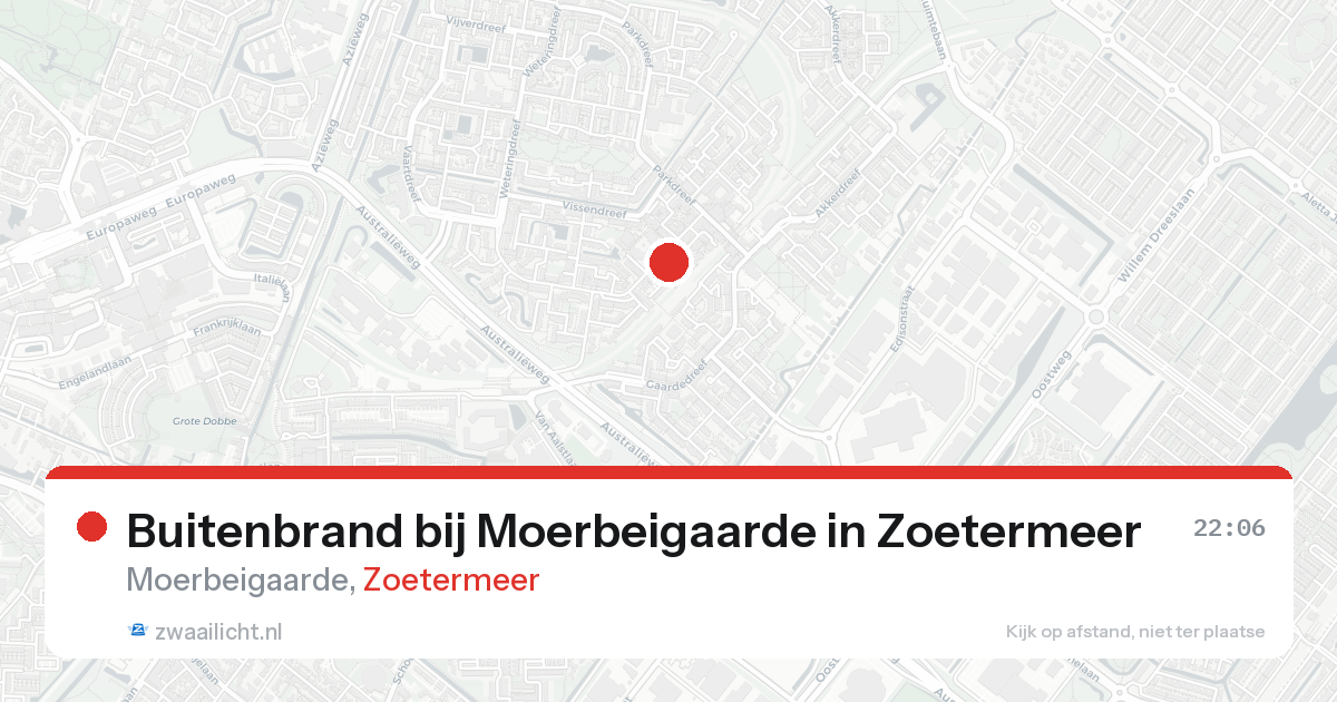 Buitenbrand bij Moerbeigaarde in Zoetermeer — 15 aug 2026