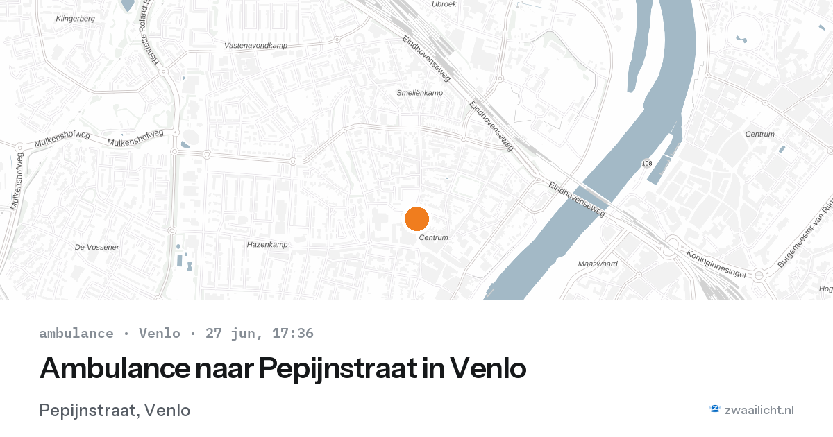 Ambulance naar Pepijnstraat in Venlo — 27 jun 2026