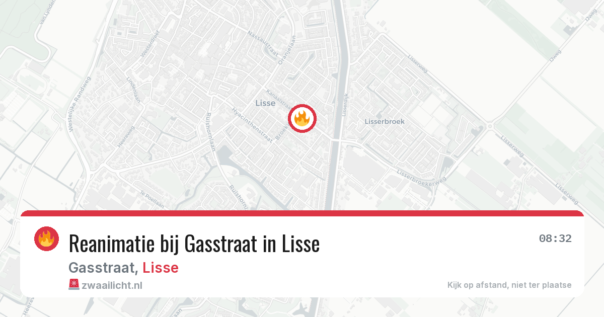 Reanimatie bij Gasstraat in Lisse — 2 aug 2026
