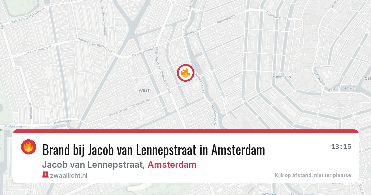 Brand bij Jacob van Lennepstraat in Amsterdam — 22 jun 2026