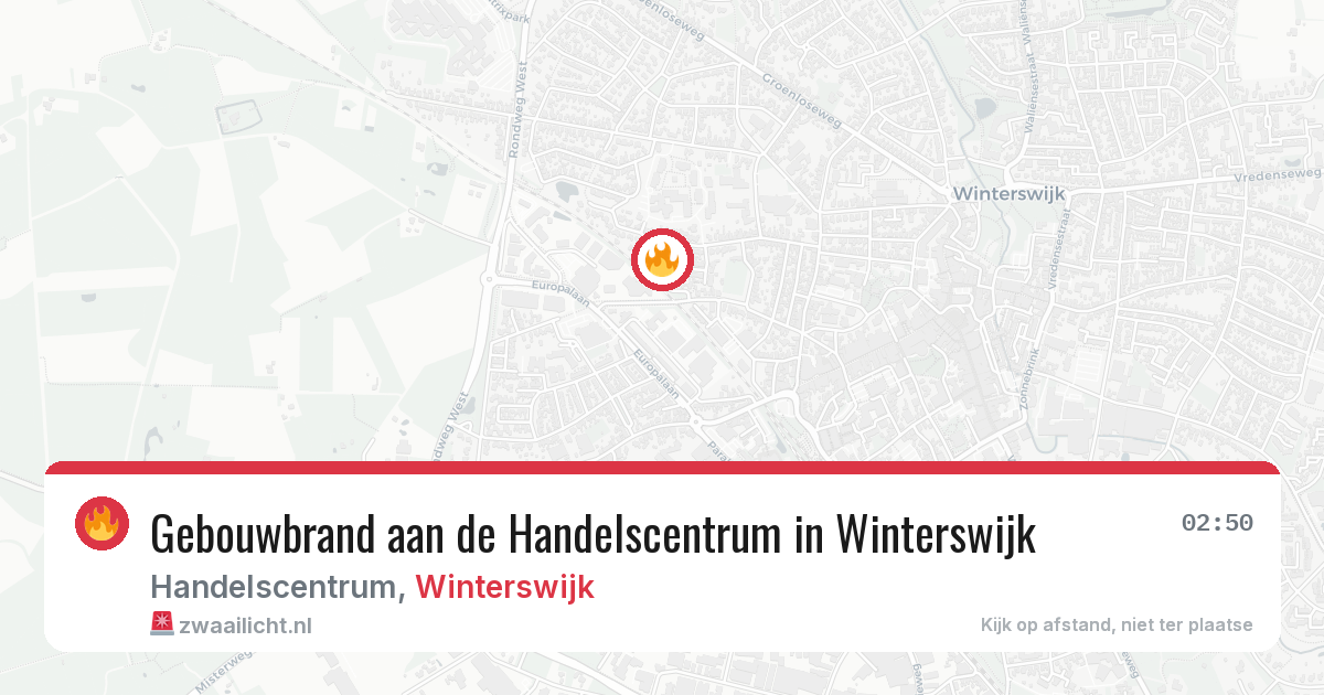 Gebouwbrand aan de Handelscentrum in Winterswijk — 5 aug 2026