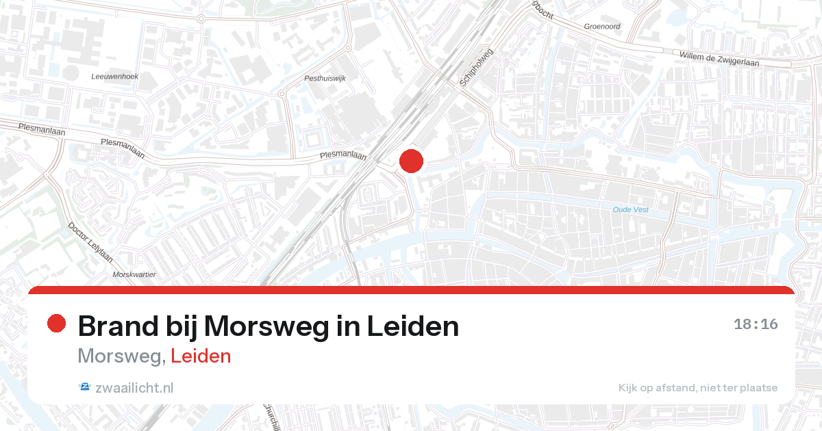 Brand bij Morsweg in Leiden — 15 feb 2026