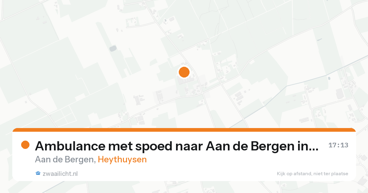 Ambulance met spoed naar Aan de Bergen in Heythuysen — 13 aug 2026