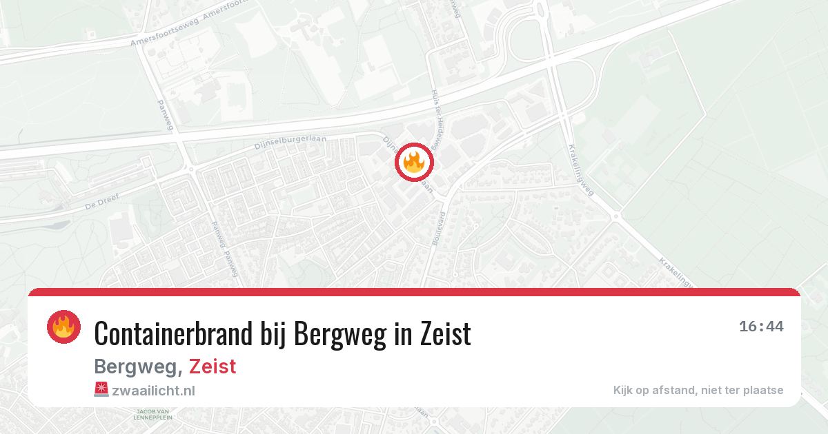 Containerbrand bij Bergweg in Zeist — 18 jun 2026