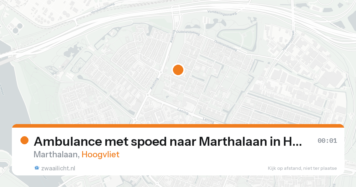 Ambulance met spoed naar Marthalaan in Hoogvliet — 25 mei 2026