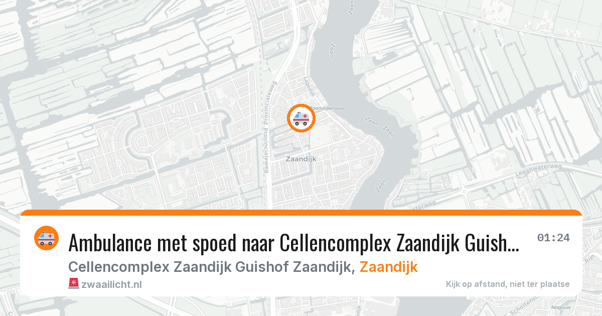 Ambulance met spoed naar Cellencomplex Zaandijk Guishof Zaandijk in Zaandijk — 30 jan 2026