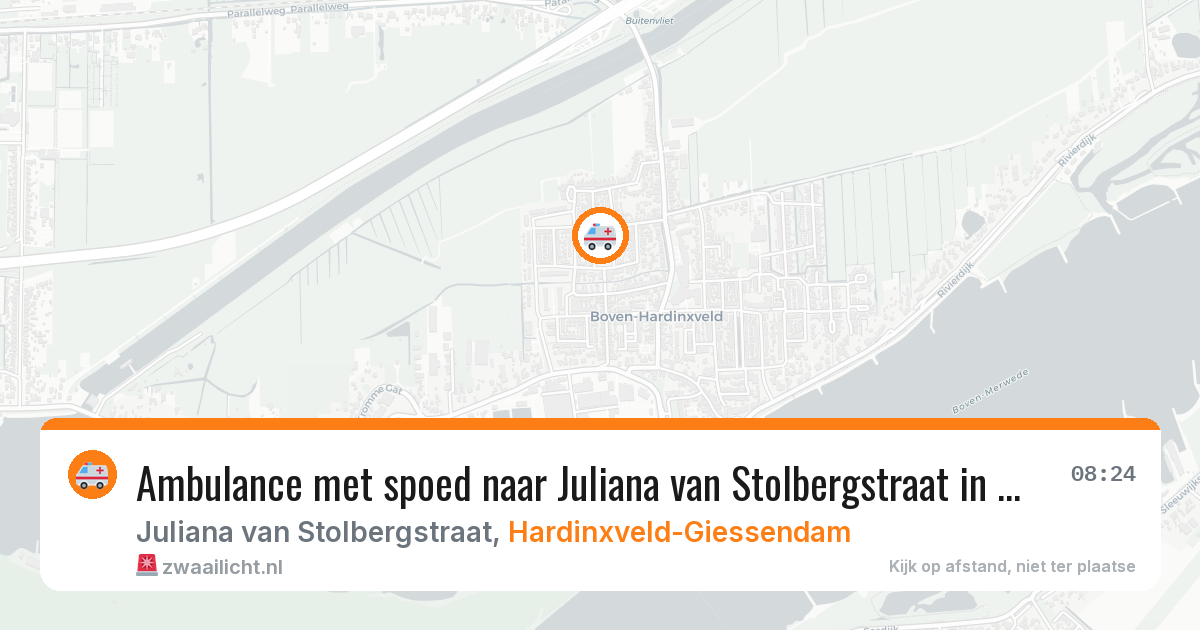 Ambulance met spoed naar Juliana van Stolbergstraat in Hardinxveld-Giessendam — 12 aug 2026