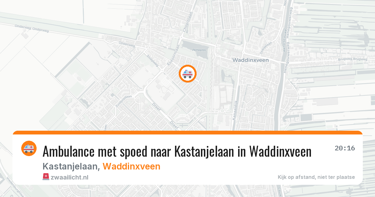 Ambulance met spoed naar Kastanjelaan in Waddinxveen — 1 aug 2026