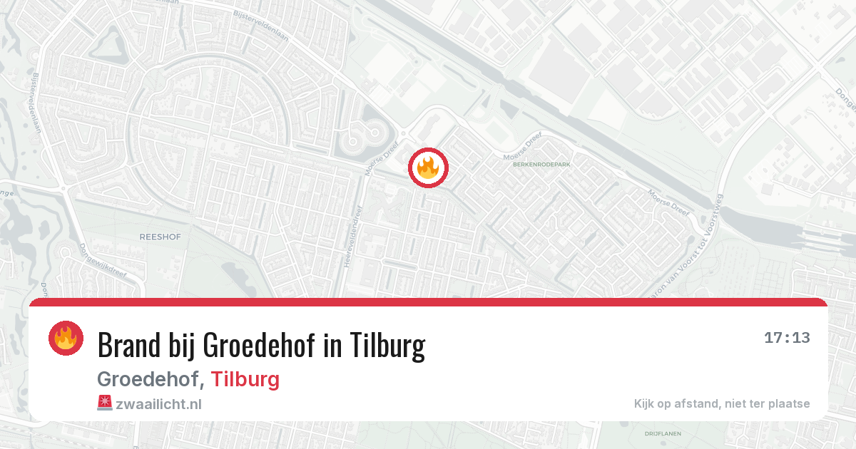 Brand bij Groedehof in Tilburg — 6 aug 2026