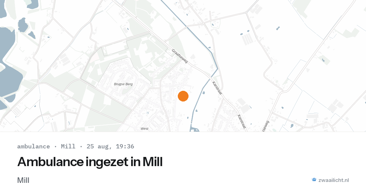 Ambulance ingezet in Mill — 25 aug 2026