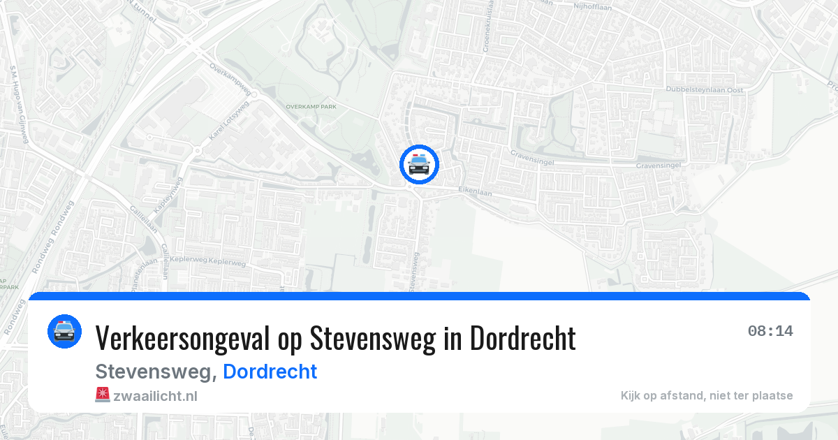 Verkeersongeval op Stevensweg in Dordrecht — 1 aug 2026