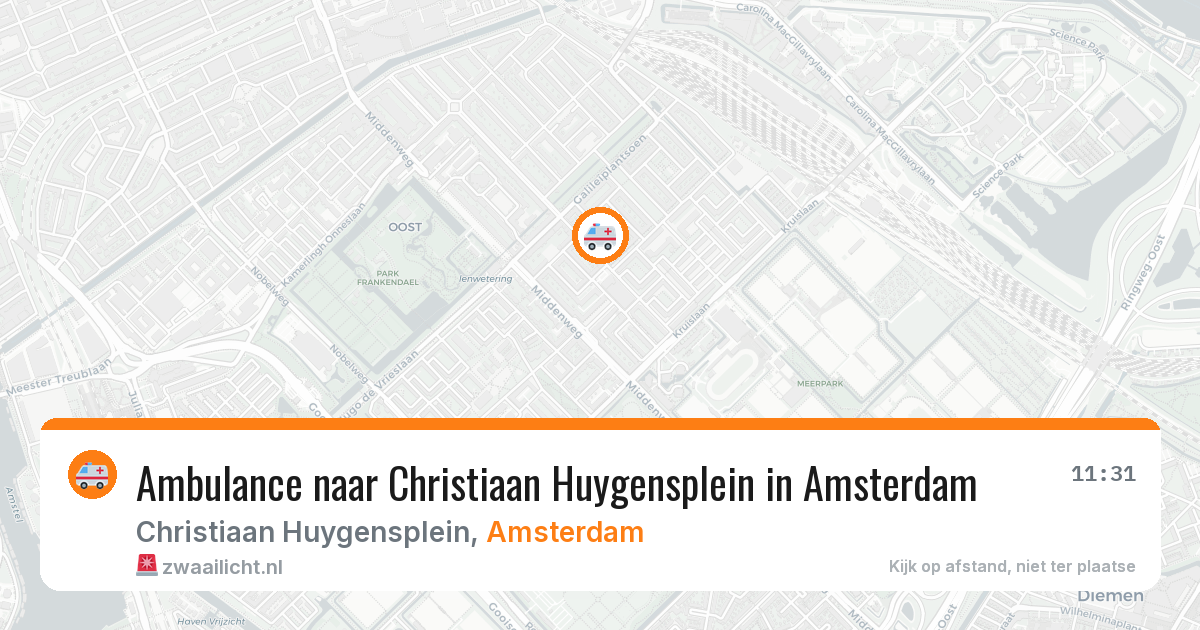 Ambulance naar Christiaan Huygensplein in Amsterdam — 2 aug 2026