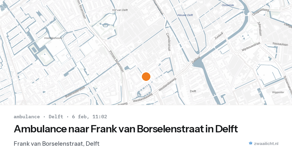 Ambulance naar Frank van Borselenstraat in Delft — 6 feb 2026