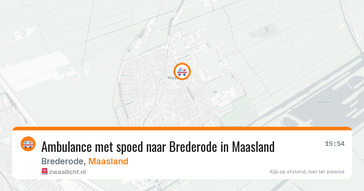 Ambulance met spoed naar Brederode in Maasland — 30 apr 2026