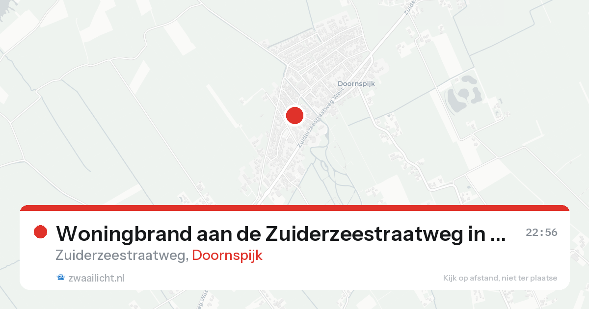 Woningbrand aan de Zuiderzeestraatweg in Doornspijk — 18 aug 2026
