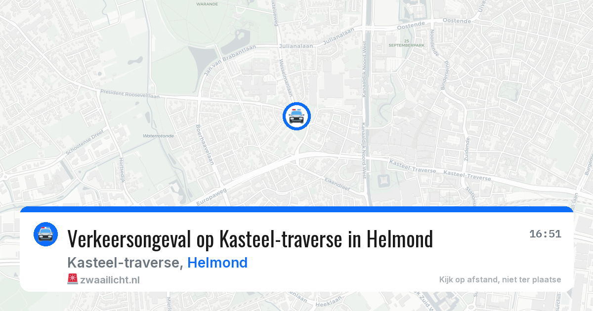 Verkeersongeval op Kasteel-traverse in Helmond — 7 jul 2026