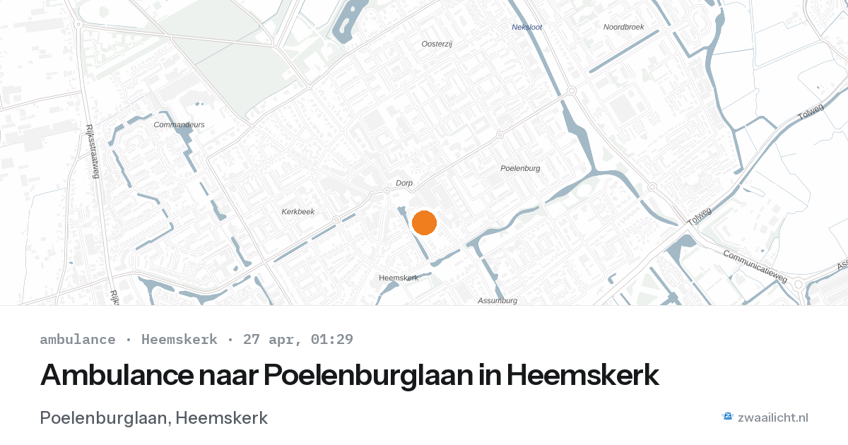 Ambulance naar Poelenburglaan in Heemskerk — 26 apr 2026