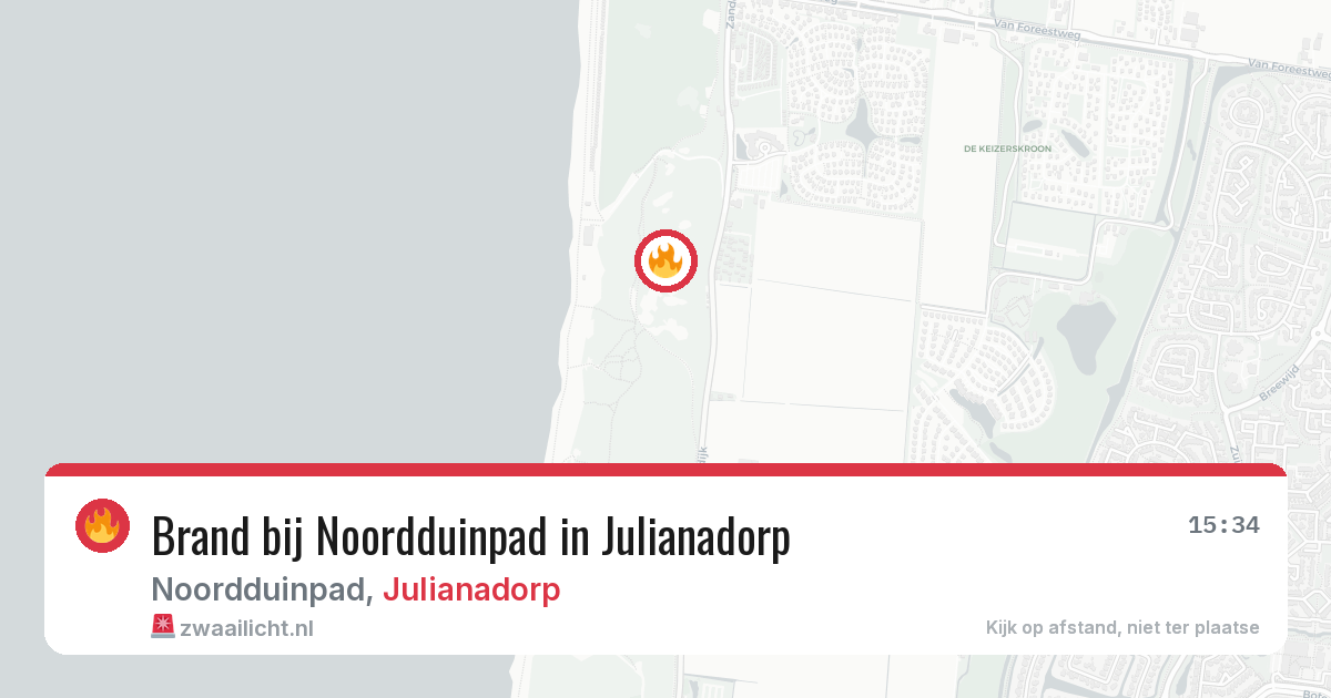 Brand bij Noordduinpad in Julianadorp — 28 jul 2026