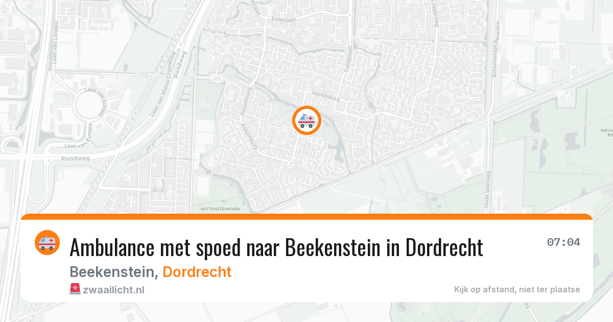 Ambulance met spoed naar Beekenstein in Dordrecht — 24 apr 2026
