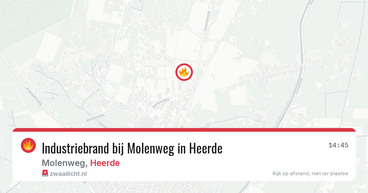 Industriebrand bij Molenweg in Heerde — 8 jul 2026