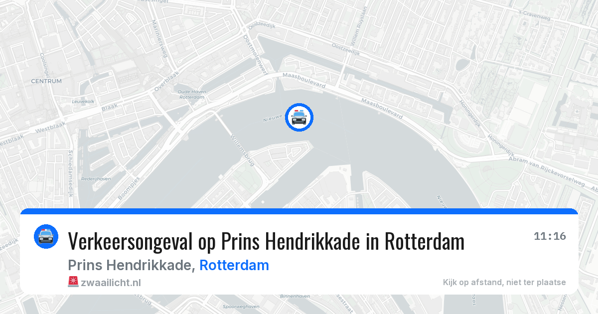 Verkeersongeval op Prins Hendrikkade in Rotterdam — 20 mei 2026