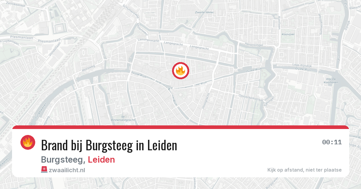Brand bij Burgsteeg in Leiden — 1 jul 2026