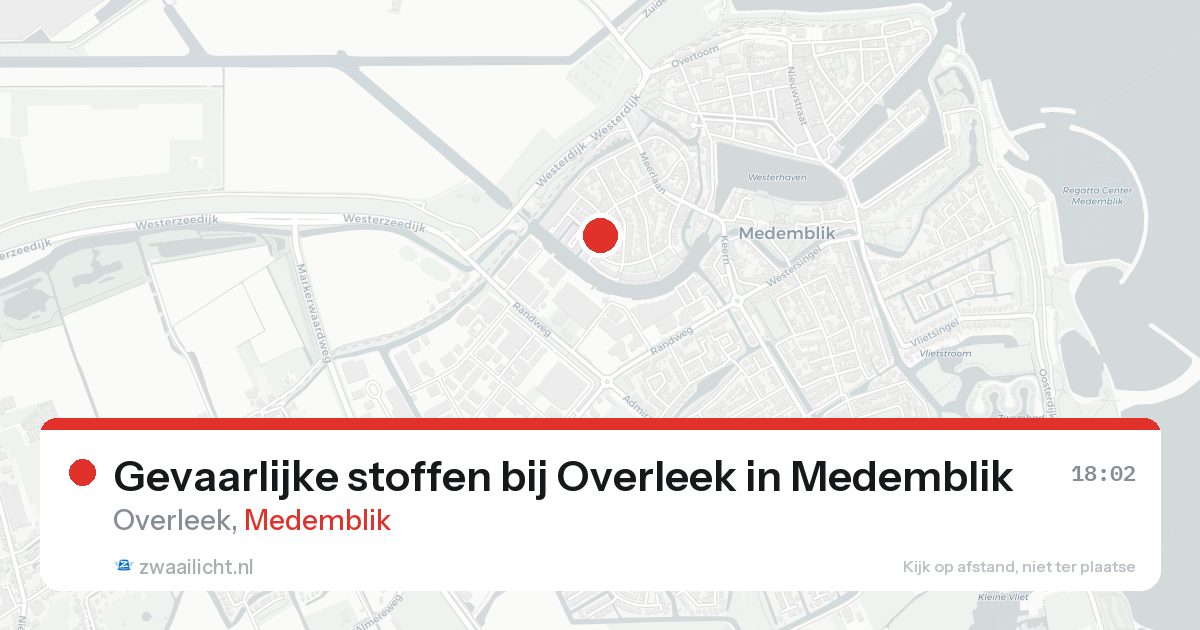 Gevaarlijke stoffen bij Overleek in Medemblik — 10 aug 2026