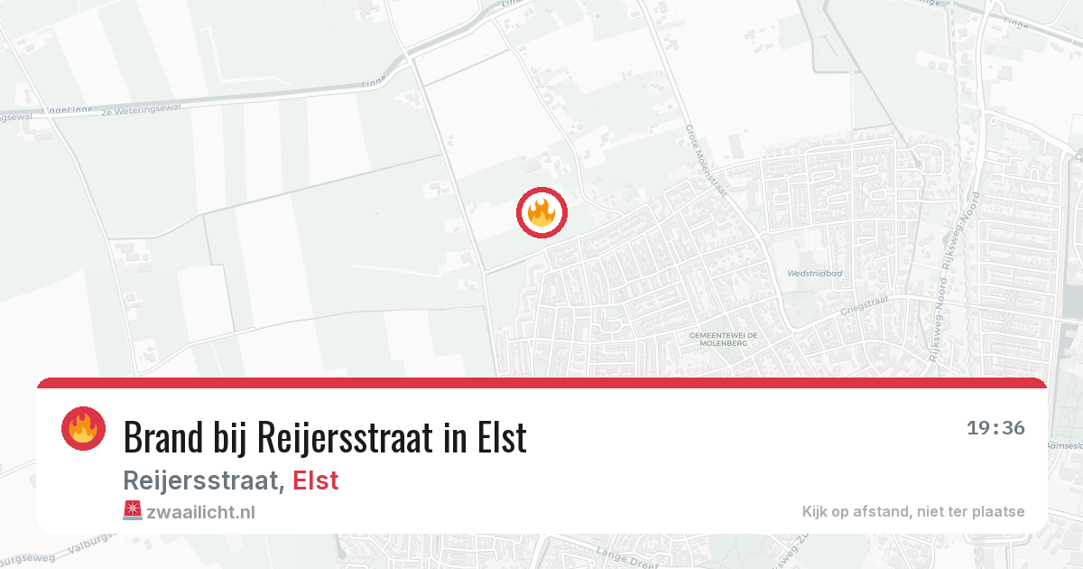 Brand bij Reijersstraat in Elst — 9 jul 2026