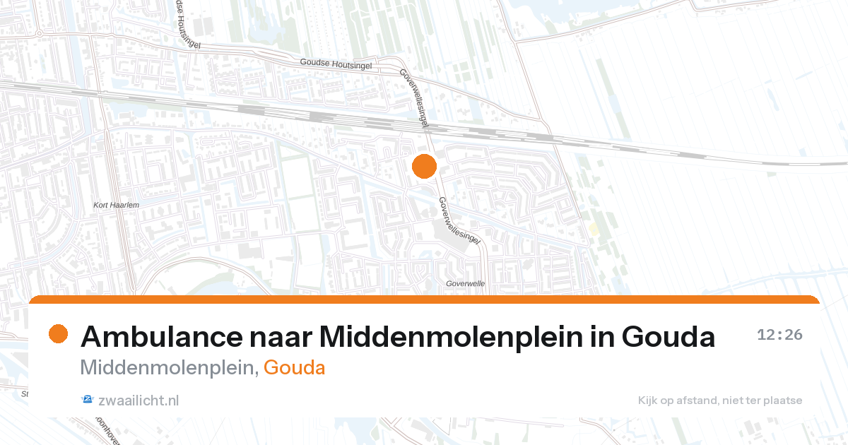 Ambulance naar Middenmolenplein in Gouda — 27 aug 2026