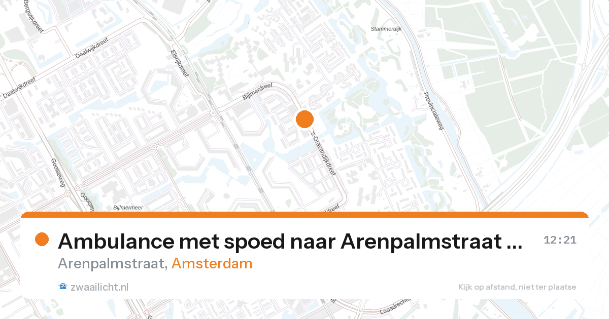 Ambulance met spoed naar Arenpalmstraat in Amsterdam — 28 aug 2026