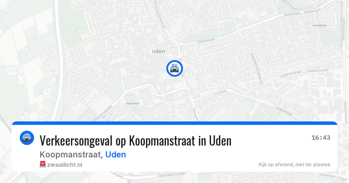 Verkeersongeval op Koopmanstraat in Uden — 10 jun 2026