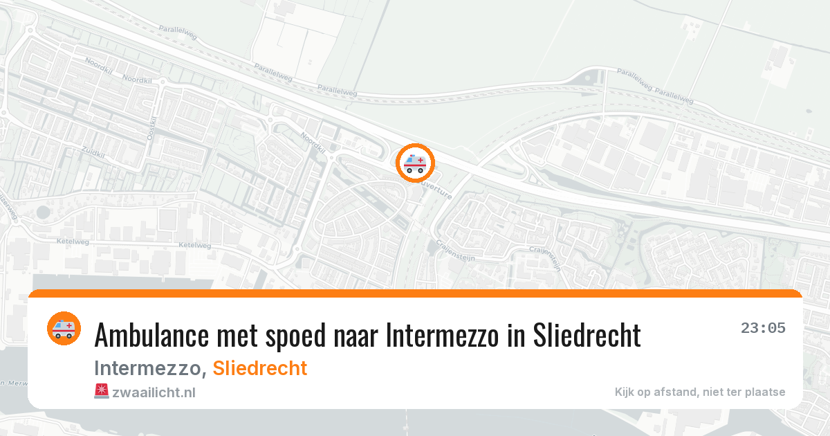 Ambulance met spoed naar Intermezzo in Sliedrecht — 9 aug 2026