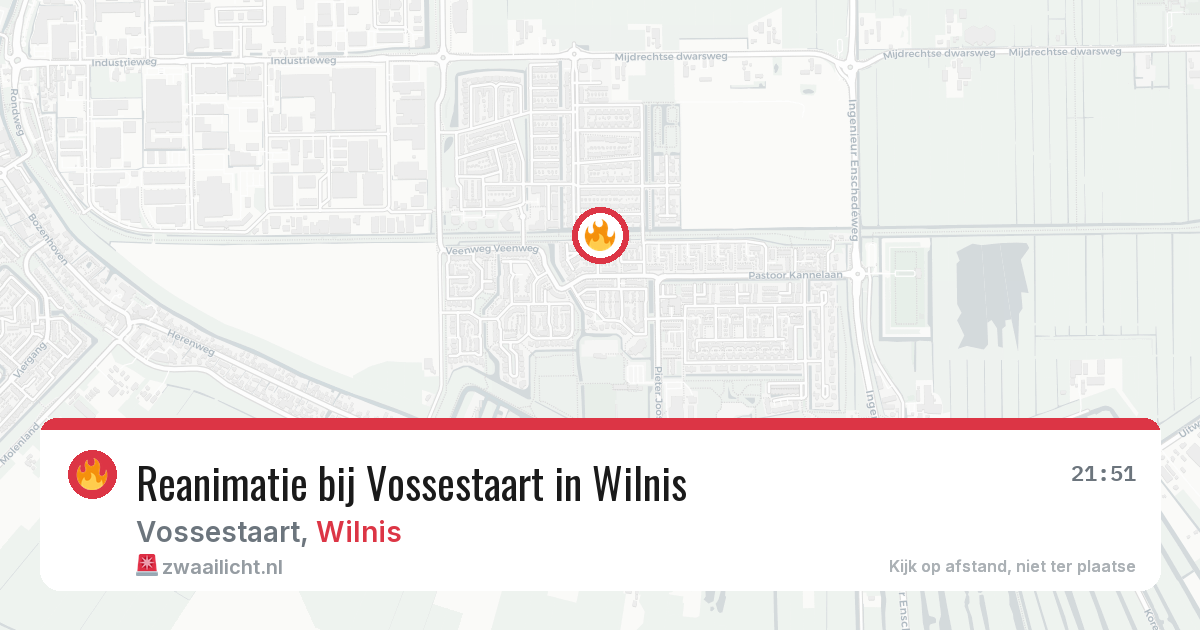 Reanimatie bij Vossestaart in Wilnis — 19 jul 2026