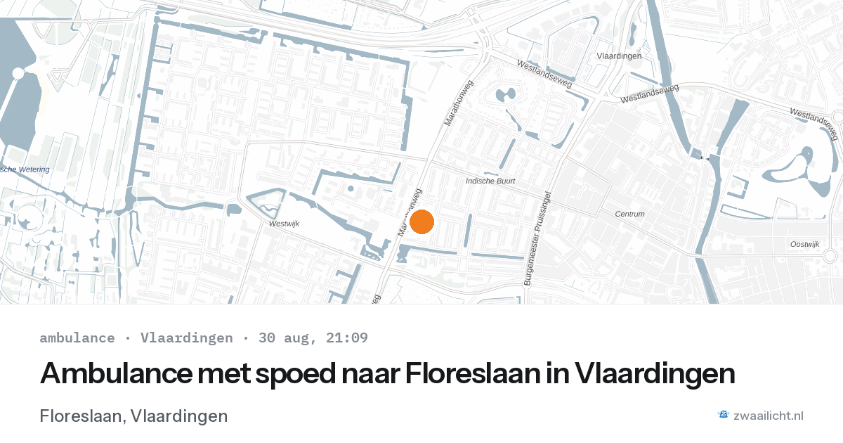 Ambulance met spoed naar Floreslaan in Vlaardingen — 30 aug 2026