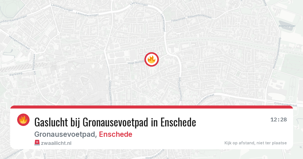 Gaslucht bij Gronausevoetpad in Enschede — 4 jun 2026